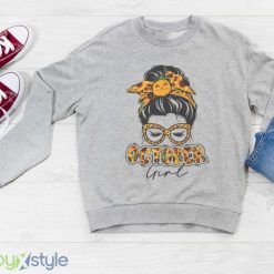 October Girl Halloween Thanksgiving Fall Birthday October T Shirt Product Photo 3