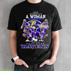 Official 2021 Never Underestimate A Woman Who Understands Football And Loves Baltimore Ravens Shirt Product Photo 2