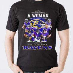Official 2021 Never Underestimate A Woman Who Understands Football And Loves Baltimore Ravens Shirt Product Photo 5