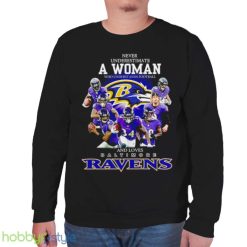 Official 2021 Never Underestimate A Woman Who Understands Football And Loves Baltimore Ravens Shirt Product Photo 7