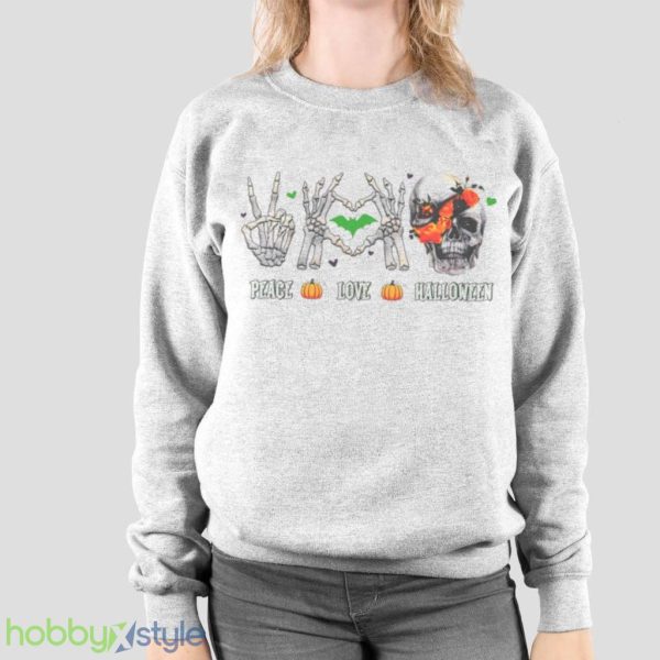 Peace Love Halloween Shirt Product Photo 2