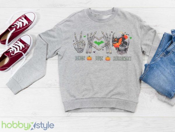 Peace Love Halloween Shirt Product Photo 3