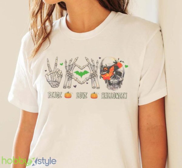 Peace Love Halloween Shirt Product Photo 4