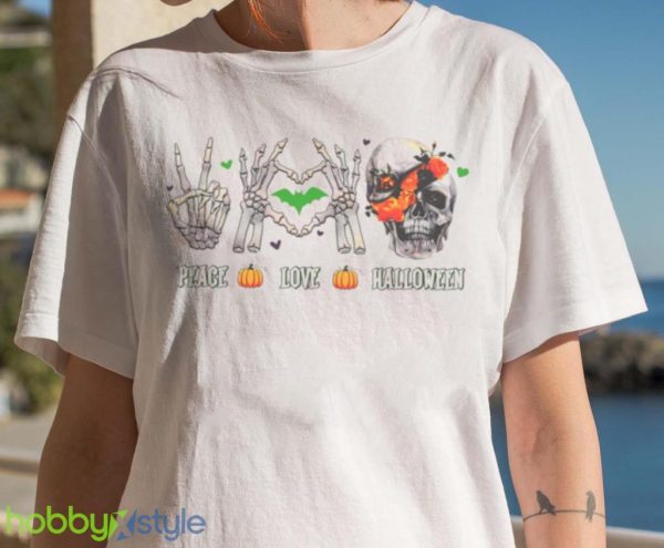 Peace Love Halloween Shirt Product Photo 7