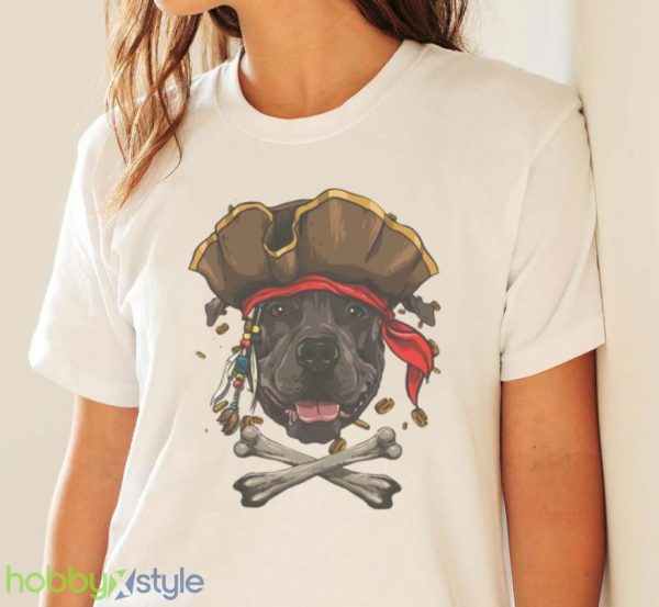 Pirates Hat Pit Bull Pirate Dog Halloween Jolly Roger Shirt Product Photo 4