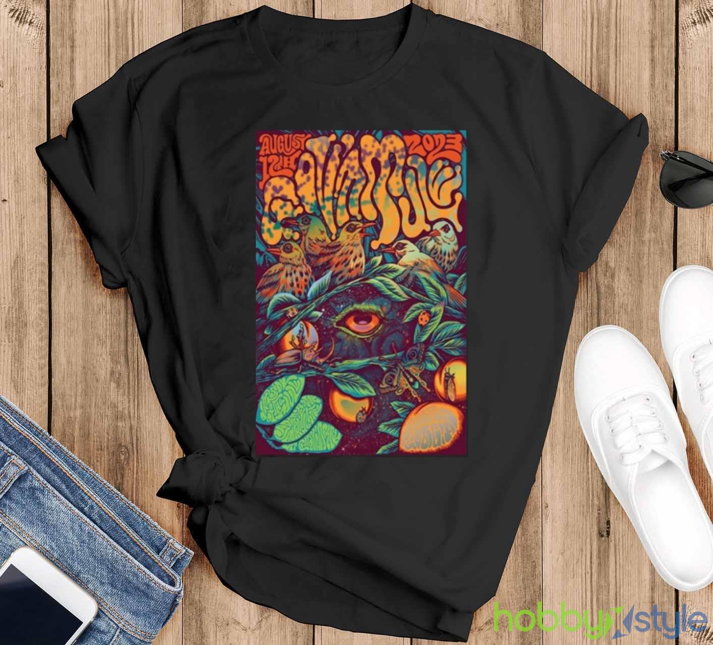 Poster Gov’t Mule Cadence Bank Amphitheatre at Chastain Park Atlanta, GA August 12 2023 Shirt - Black T-Shirt