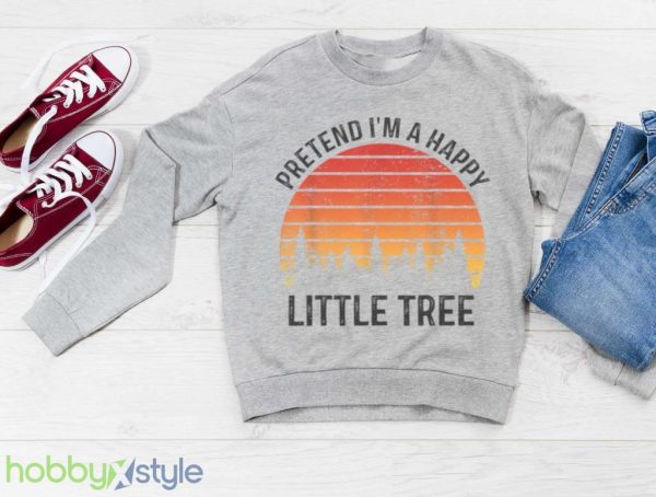 Pretend Im A Happy Little Tree Easy Lazy Halloween Costume T Shirt Product Photo 3