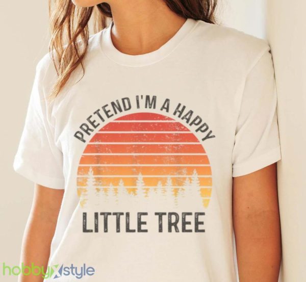Pretend Im A Happy Little Tree Easy Lazy Halloween Costume T Shirt Product Photo 4