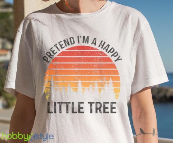 Pretend Im A Happy Little Tree Easy Lazy Halloween Costume T Shirt Product Photo 7