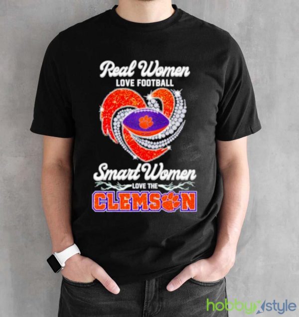 Real Women Love Football Smart Women Love The Clemson T Shirt - Black Unisex T-Shirt