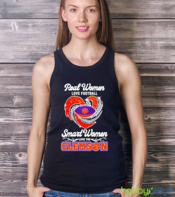 Real Women Love Football Smart Women Love The Clemson T Shirt - Ladies Tank Top