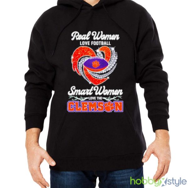 Real Women Love Football Smart Women Love The Clemson T Shirt - Men Black Hoodie