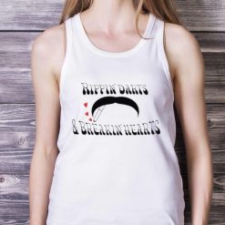 Rippin’ Darts & Breakin’ Hearts T shirt - White Ladies Tank Top