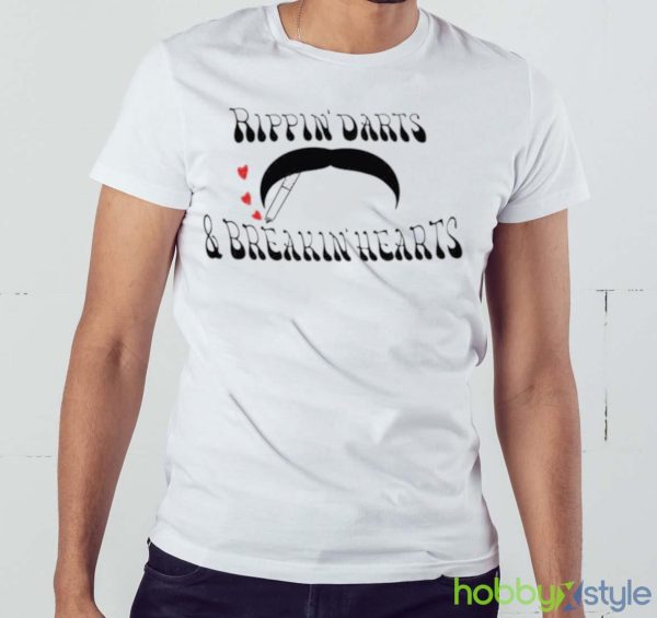 Rippin’ Darts & Breakin’ Hearts T shirt - White Men T-Shirt
