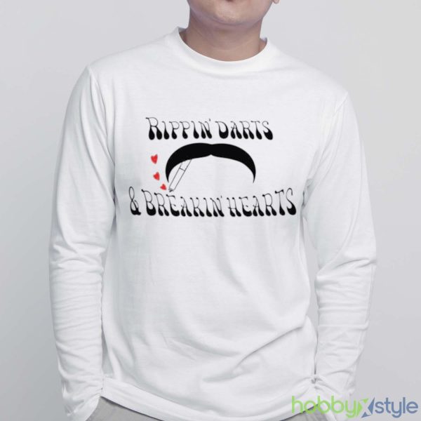 Rippin’ Darts & Breakin’ Hearts T shirt - White Sweatshirt