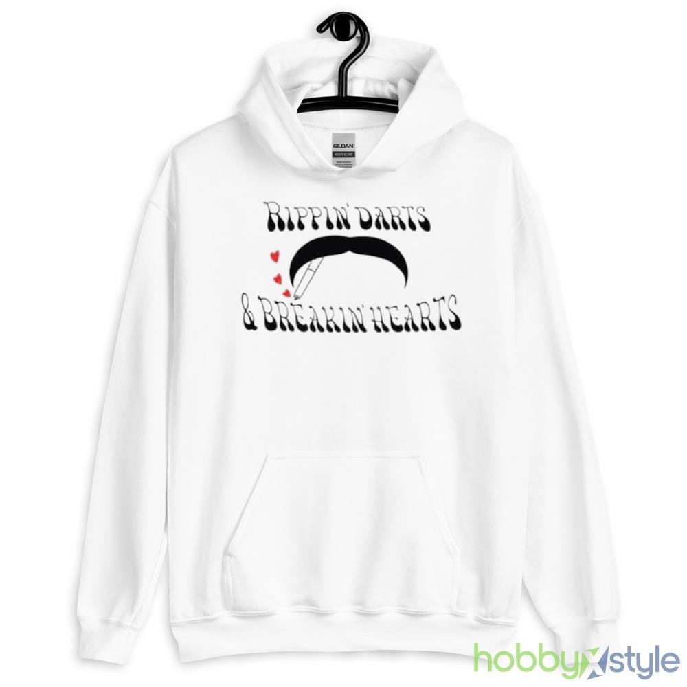 Rippin’ Darts & Breakin’ Hearts T shirt - 18500 Unisex Heavy Blend Hooded Sweatshirt-1