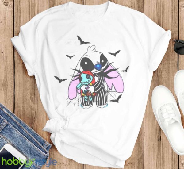 Stitch And Jack Sally Stitch Kiss Halloween Shirt Product Photo 3