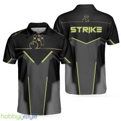 Strike Black And Golden Pattern Bowling Short Sleeve, Digital, Best Bowling Shirt Polo Shirt - Strike Black And Golden Pattern Bowling Short Sleeve Polo Shirt, Digital Polo Shirt, Best Bowling Shirt For Men_1