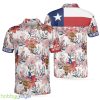 Texas Longhorn Bluebonnet and Armadillo, Floral Texas State, Texas Proud Shirt Polo Shirt - Texas Longhorn Bluebonnet and Armadillo Polo Shirt, Floral Texas State Polo Shirt, Texas Proud Shirt For Men_3