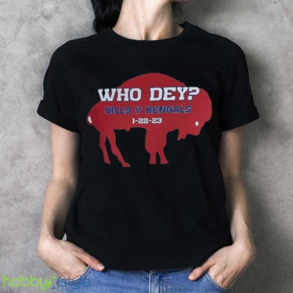 Top Who Dey 1 22 23 Bills V Bengals Buffalo Bills Football Mens Shirt Product Photo 3