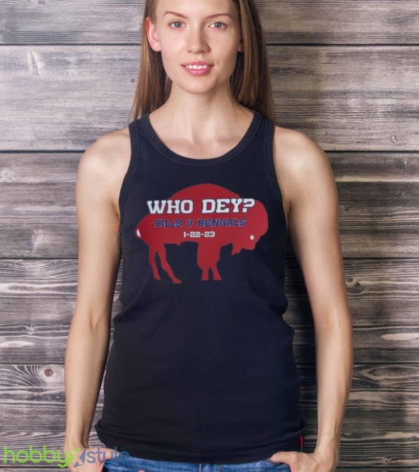Top Who Dey 1 22 23 Bills V Bengals Buffalo Bills Football Mens Shirt Product Photo 4