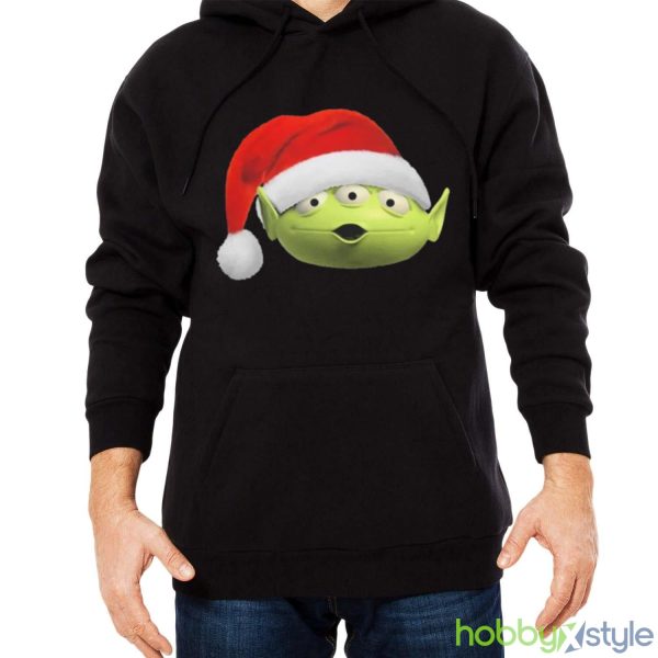 Toy Story Little Green Santa Shirt - Men Black Hoodie
