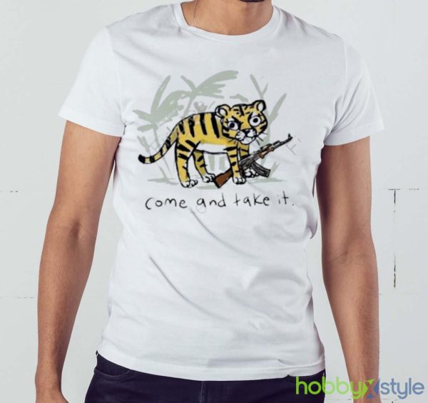 Trending Come And Take It Tiger Shirt - White Men T-Shirt