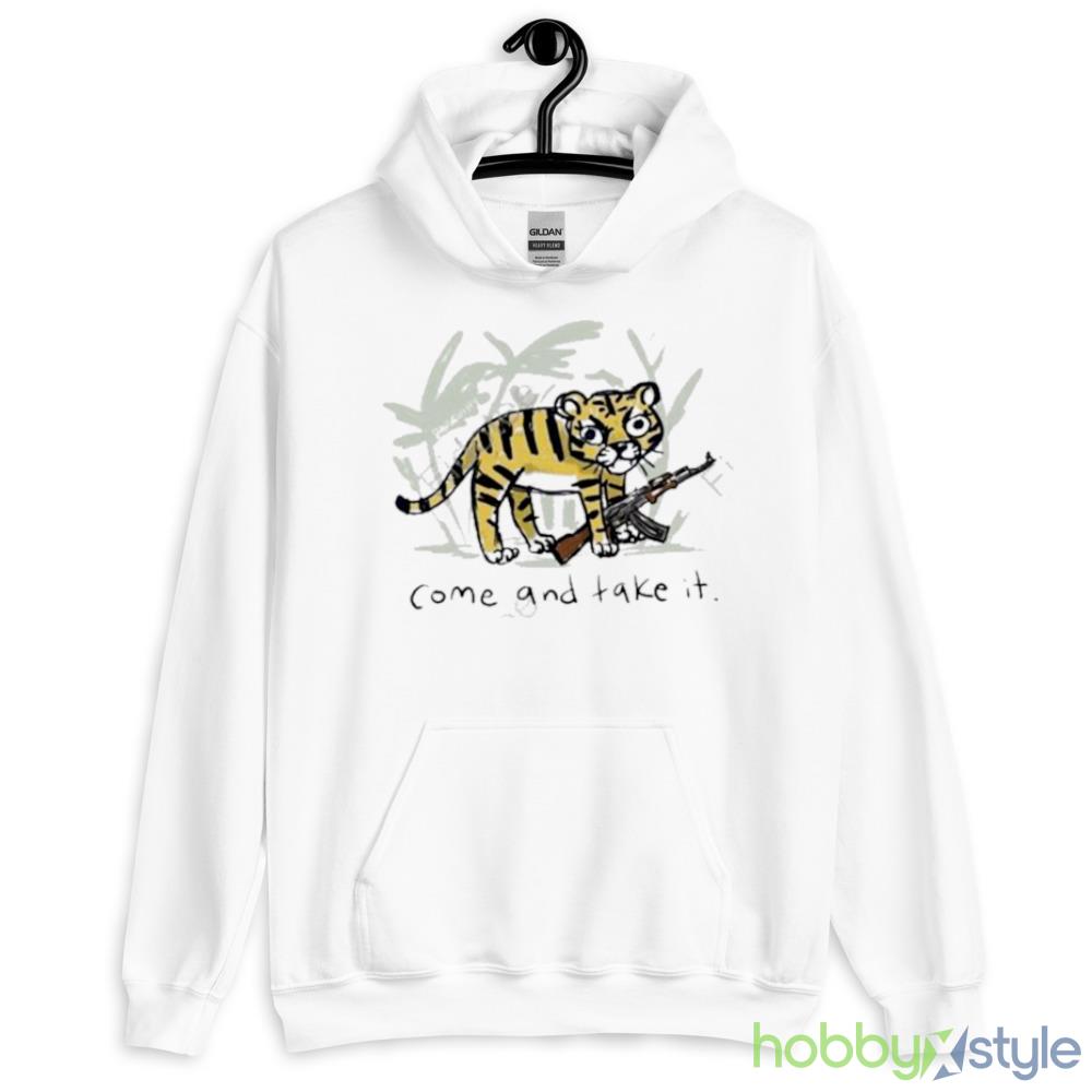 Trending Come And Take It Tiger Shirt - 18500 Unisex Heavy Blend Hooded Sweatshirt-1