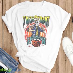 Trick Or Treat Michael Myers Halloween Pumpkin Art Draw Shirt Product Photo 3