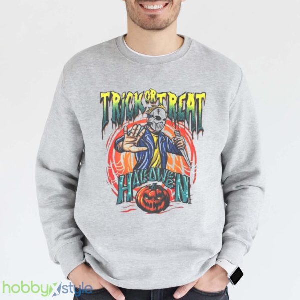 Trick Or Treat Michael Myers Halloween Pumpkin Art Draw Shirt Product Photo 1