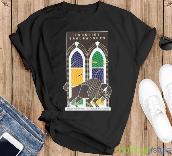 Turnpike Troubadours Ryman Auditorium August 2023 Nashville TN Poster Shirt - Black T-Shirt