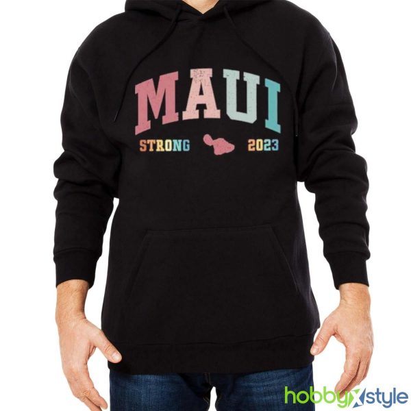 Vintage Maui Strong 2023 Shirt - Men Black Hoodie