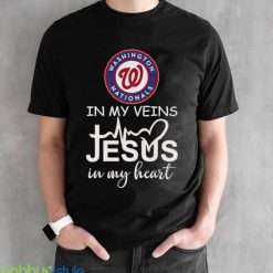 Washington Nationals Logo 2023 In My Veins Jesus In My Heart shirt - Black Unisex T-Shirt
