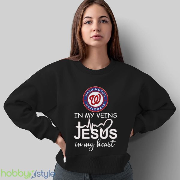 Washington Nationals Logo 2023 In My Veins Jesus In My Heart shirt - Sweatshirt