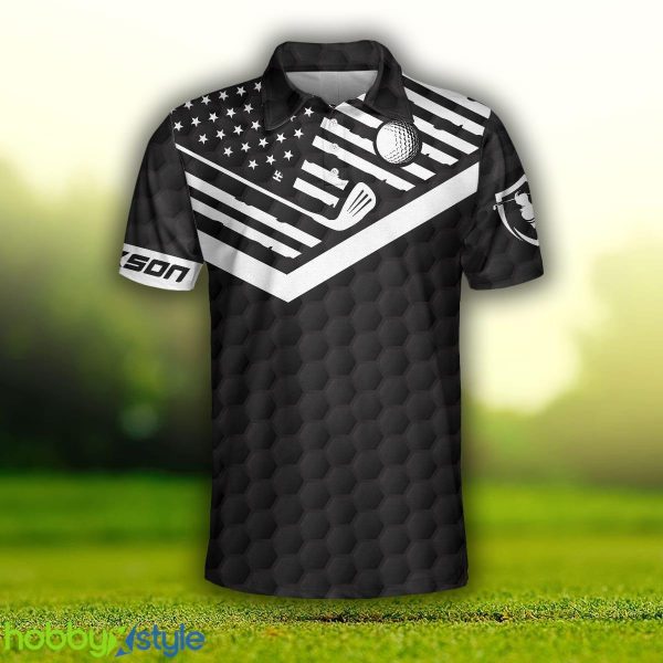 Weapons Of Grass Destruction, Black American Flag Tennis Shirt Custom Name Polo Shirt - Weapons Of Grass Destruction Custom Polo Shirt, Personalized Black American Flag Tennis Shirt For Men_4
