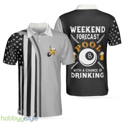 Weekend Forecast Pool Player Billiards, American Flag Pattern Billiard, Gift For Billiard Lovers Polo Shirt - Weekend Forecast Pool Player Billiards Polo Shirt, American Flag Pattern Billiard Polo Shirt, Gift For Billiard Lovers_1