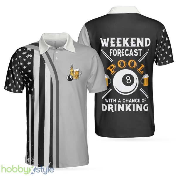 Weekend Forecast Pool Player Billiards, American Flag Pattern Billiard, Gift For Billiard Lovers Polo Shirt - Weekend Forecast Pool Player Billiards Polo Shirt, American Flag Pattern Billiard Polo Shirt, Gift For Billiard Lovers_1