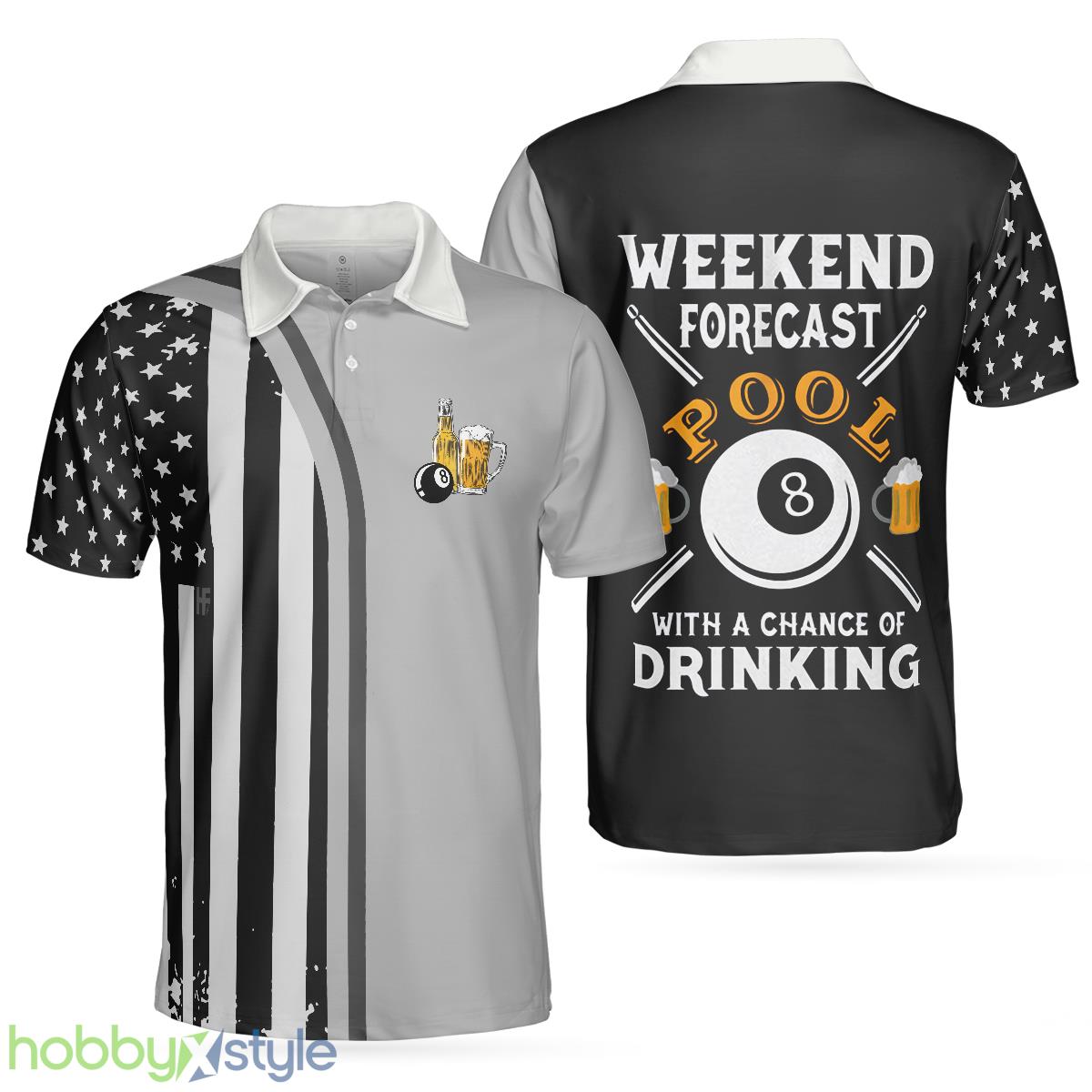 Weekend Forecast Pool Player Billiards, American Flag Pattern Billiard, Gift For Billiard Lovers Polo Shirt - Weekend Forecast Pool Player Billiards Polo Shirt, American Flag Pattern Billiard Polo Shirt, Gift For Billiard Lovers_1