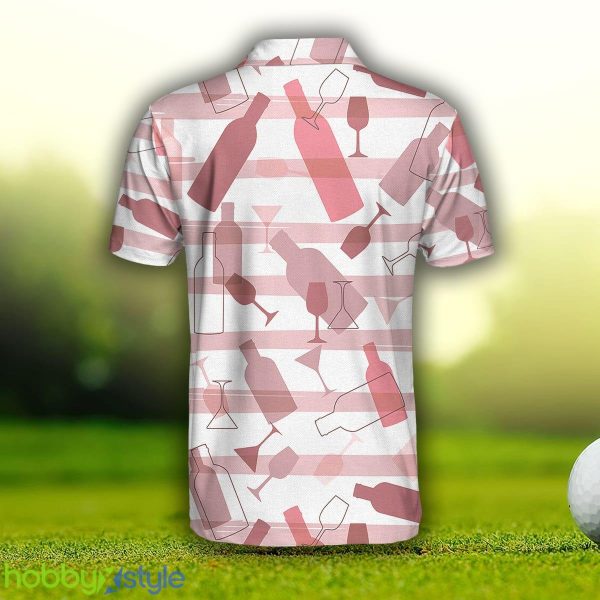 Wine Pattern Short Sleeve, Pink Horizontal Stripe, Best Wine Drinking Shirt Polo Shirt - Wine Pattern Short Sleeve Polo Shirt, Pink Horizontal Stripe Polo Shirt, Best Wine Drinking Shirt For Men_2