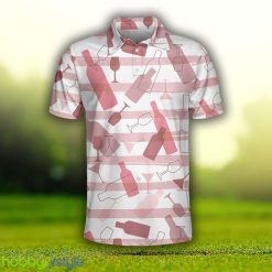 Wine Pattern Short Sleeve, Pink Horizontal Stripe, Best Wine Drinking Shirt Polo Shirt - Wine Pattern Short Sleeve Polo Shirt, Pink Horizontal Stripe Polo Shirt, Best Wine Drinking Shirt For Men_3