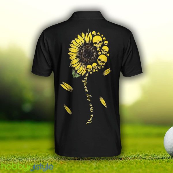 You Are My Sunshine Skull Sunflower, Simple Black And Women Polo Shirt - You Are My Sunshine Skull Sunflower Polo Shirt, Simple Black Polo Shirt For Men And Women_2