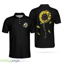 You Are My Sunshine Skull Sunflower, Simple Black And Women Polo Shirt - You Are My Sunshine Skull Sunflower Polo Shirt, Simple Black Polo Shirt For Men And Women_1