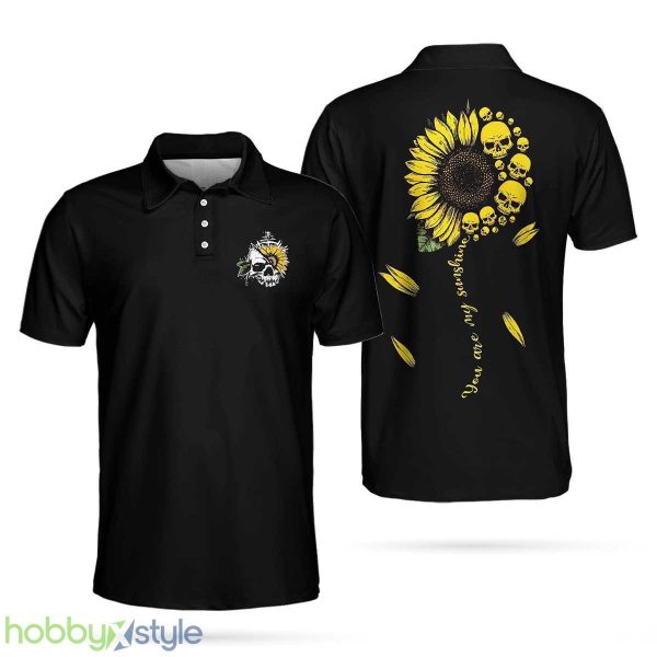 You Are My Sunshine Skull Sunflower, Simple Black And Women Polo Shirt - You Are My Sunshine Skull Sunflower Polo Shirt, Simple Black Polo Shirt For Men And Women_1