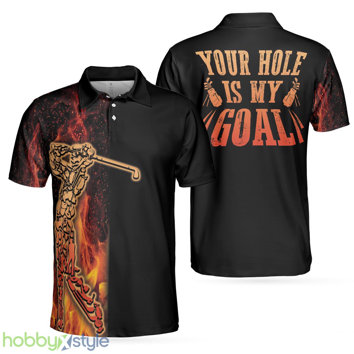Your Hole Is My Goal Golf, Black Flame Fragmented Golfer, Best Golf Shirt Polo Shirt - Your Hole Is My Goal Golf Polo Shirt, Black Flame Fragmented Golfer Polo Shirt, Best Golf Shirt For Men_1
