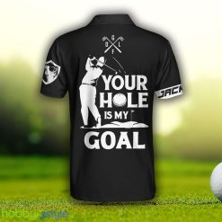 Your Hole Is My Goal New Version, Black American Flag Golf Shirt Custom Name Polo Shirt - Your Hole Is My Goal New Version Custom Polo Shirt, Personalized Black American Flag Golf Shirt For Men_3