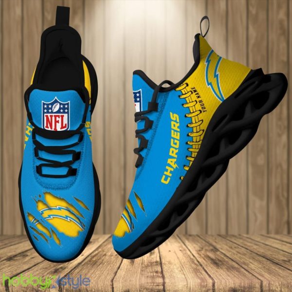 Los Angeles Chargers Personalized Nfl Graphic Pattern Max Soul Shoes Product Photo 2